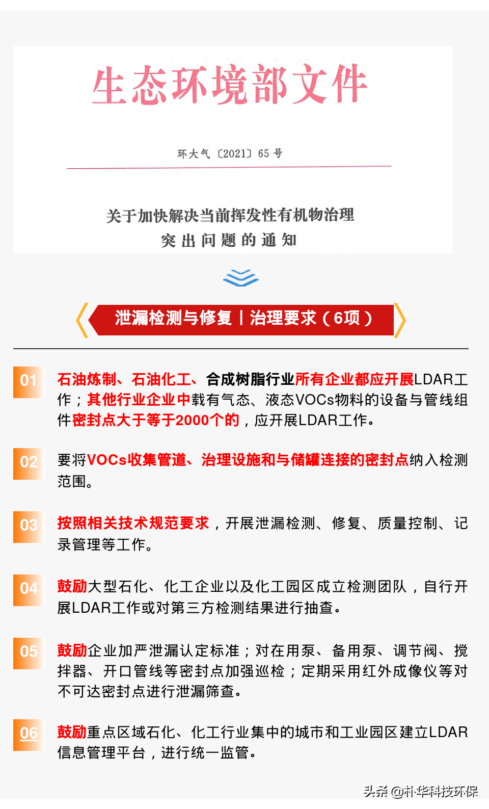 密封点≥2000应开展泄漏检测与修复（LDAR）@所有涉VOCs工业企业
